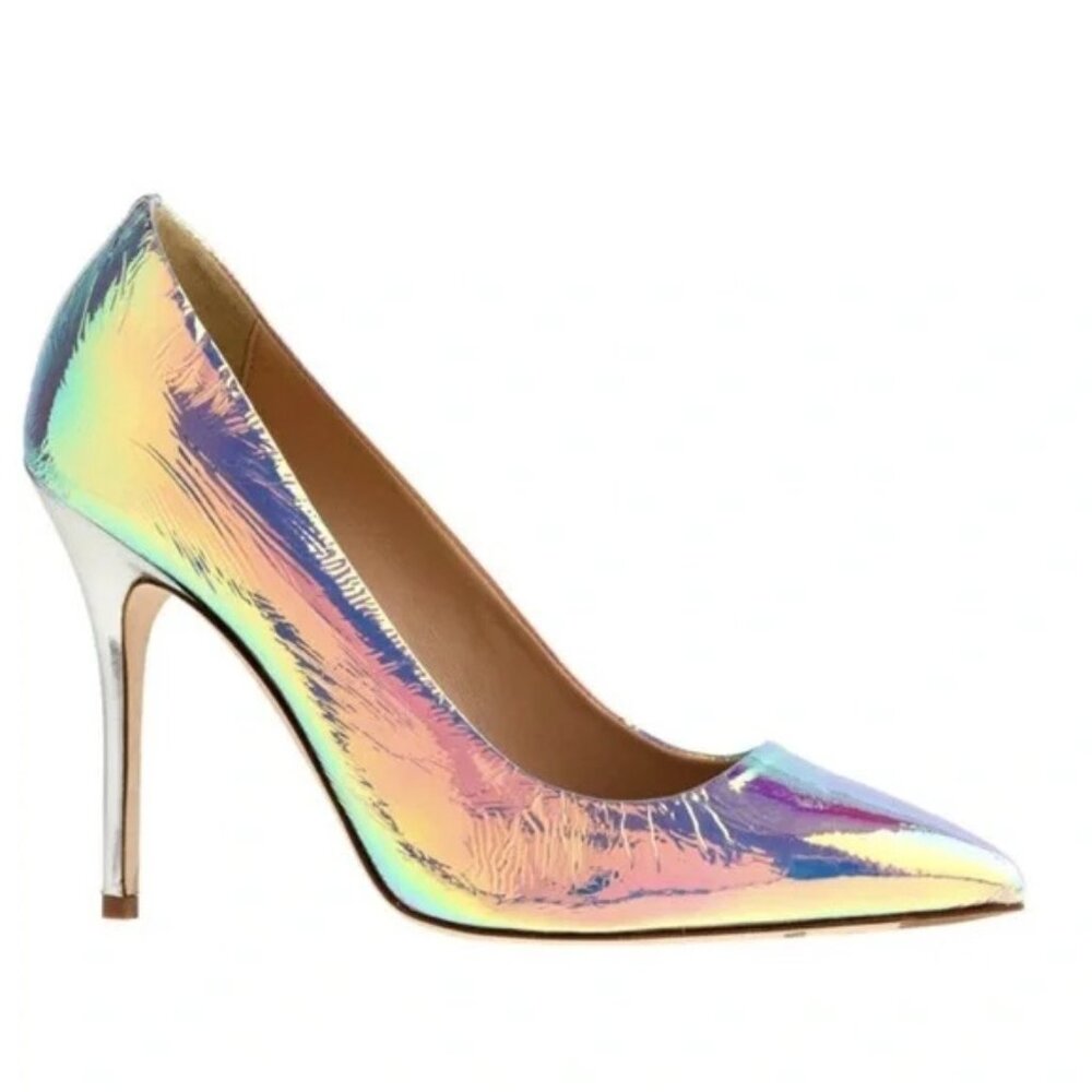 J.Crew Milk Iridescent Foil Hologram Roxie Pumps - Size 10 - Made in Italy